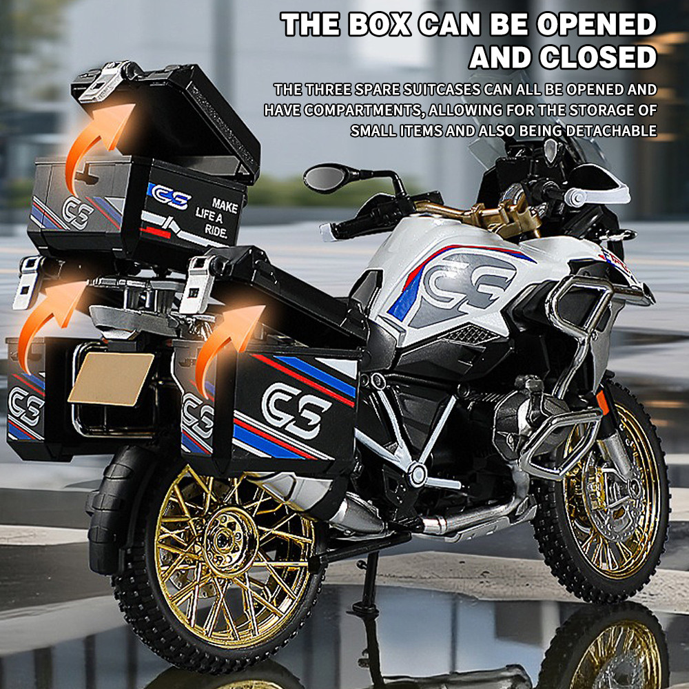 KLT 1:10 BMW R1250GS รถจักรยานยนต์ Diecast รุ่นรถโลหะผสมรถของเล่นคอลเลกชันของขวัญสําหรับเด็กเด็กผู้หญิง - รูปที่ 6