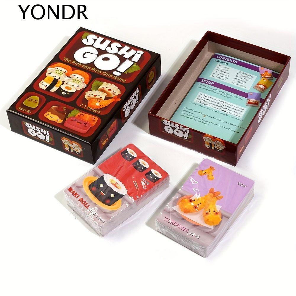 YONDR Sushi Go Pick And Pass Card, Family Casual Party 108pcs Sushi Go Card Game, Card Party Game Fa