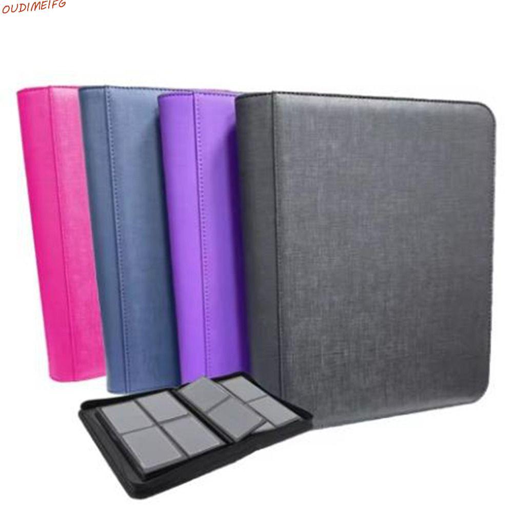 OUDIMEIFG Toploader อัลบั้ม, 112 Toploader PU Toploader Binder, ปฏิบัติความจุขนาดใหญ่ 4 กระเป๋าการ์ด