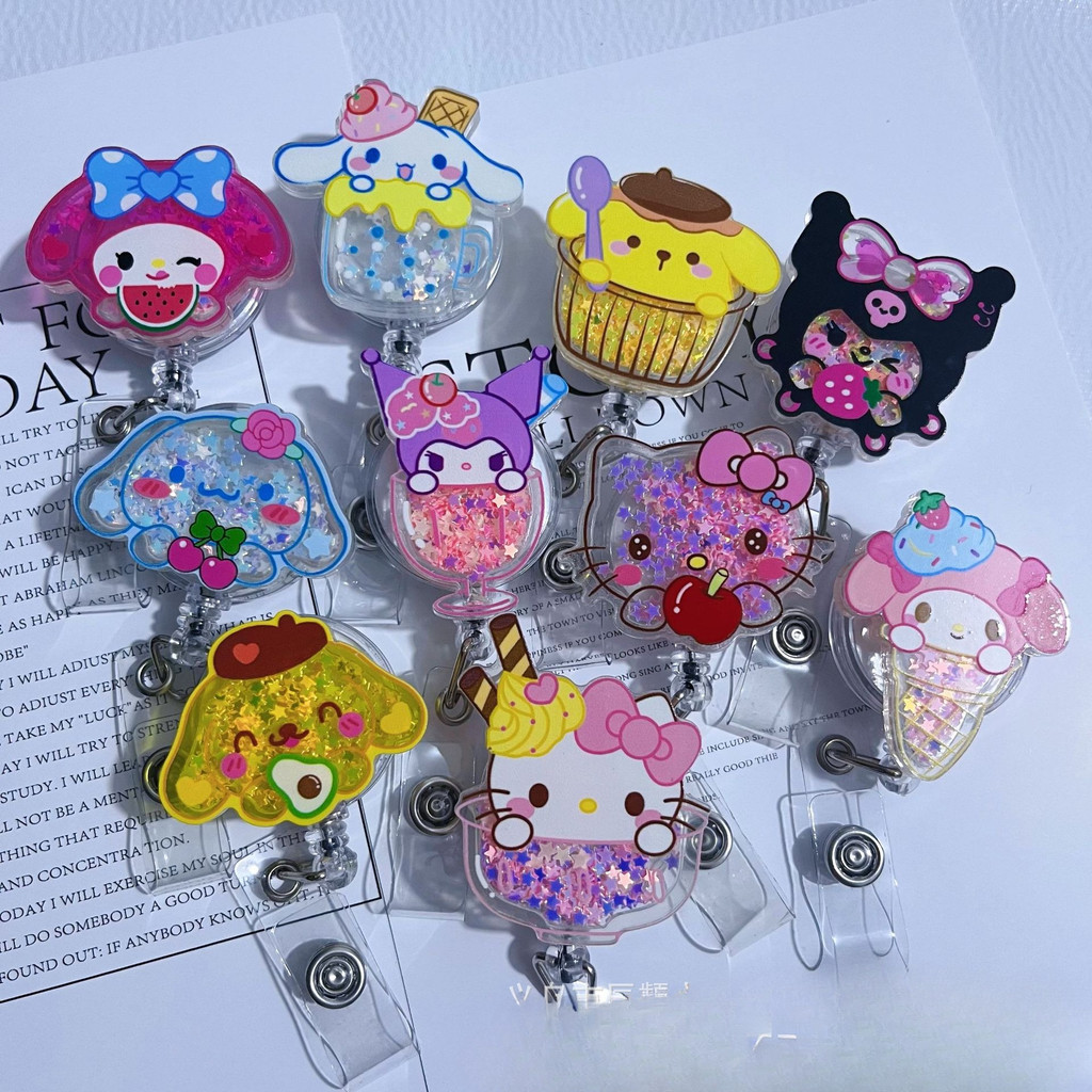 SANRIO ซานริโอ การ์ตูนน่ารักผลไม้เครื่องดื่มหมอพยาบาลหดหัวเข็มขัดนักเรียนยี่ห้อหดหัวเข็มขัด