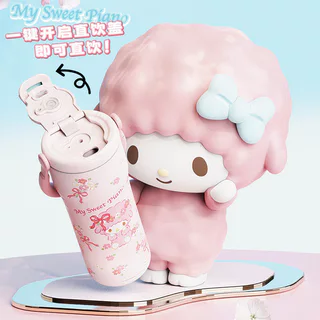 Aikesi HelloKitty ถ้วยน้ําฉนวนกันความร้อนหญิงมูลค่าสูงสไตล์ใหม่ความจุขนาดใหญ่ถ้วยฟางสาวของขวัญ