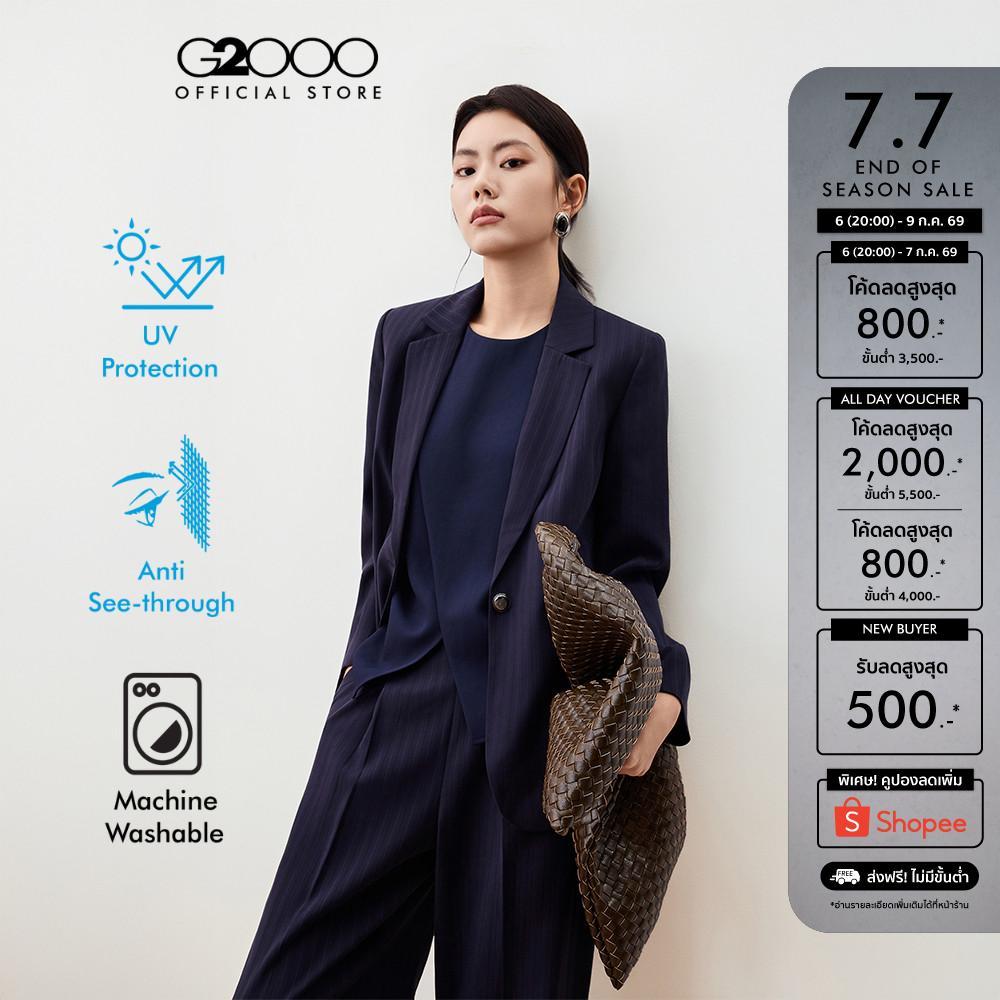 G2000 เสื้อเบลาส์แขนสั้นสำหรับผู้หญิง Regular Fit รุ่น 5624142179 DARK NAVY