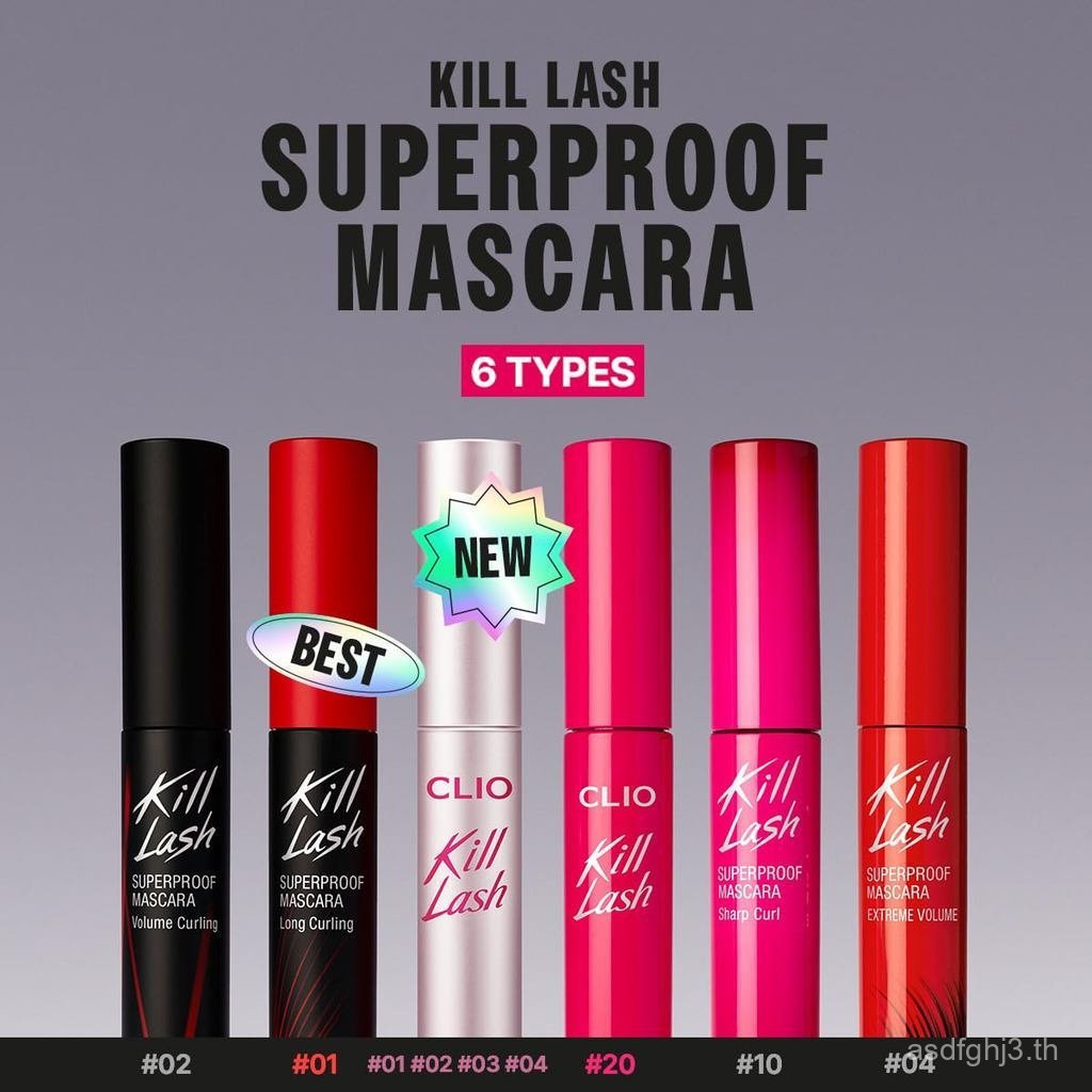 CLIOKillLashSuperproofMascara,WaterproofMascarak,Lengthening&LiftingforDefinedEyes,เกาหลีแต่งหน้า(00