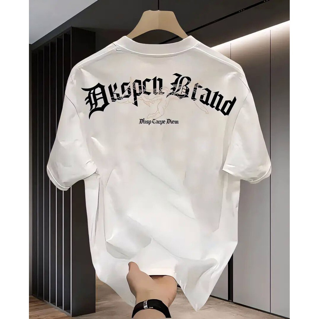 เสื้อยืดผ้าฝ้ายแท้ High-End Street Wear Mens T-Shirt Top High-End Short-Shirt Mens Inner Base Shirt 