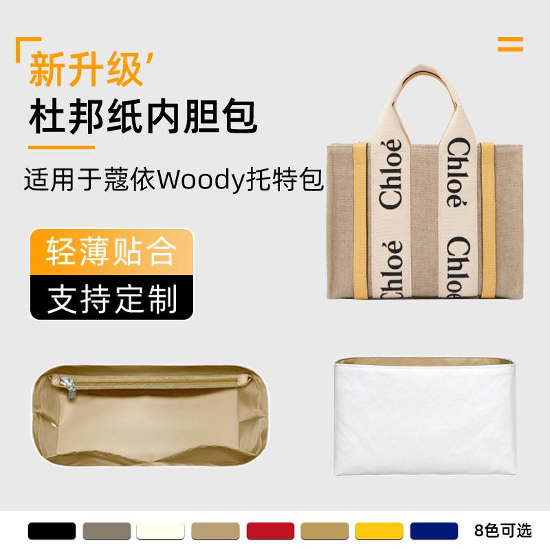 Dupont Paper เหมาะสําหรับ Chloe Chloe Woody Tote Bag Chloe Liner mini mini Nylon Lining Light