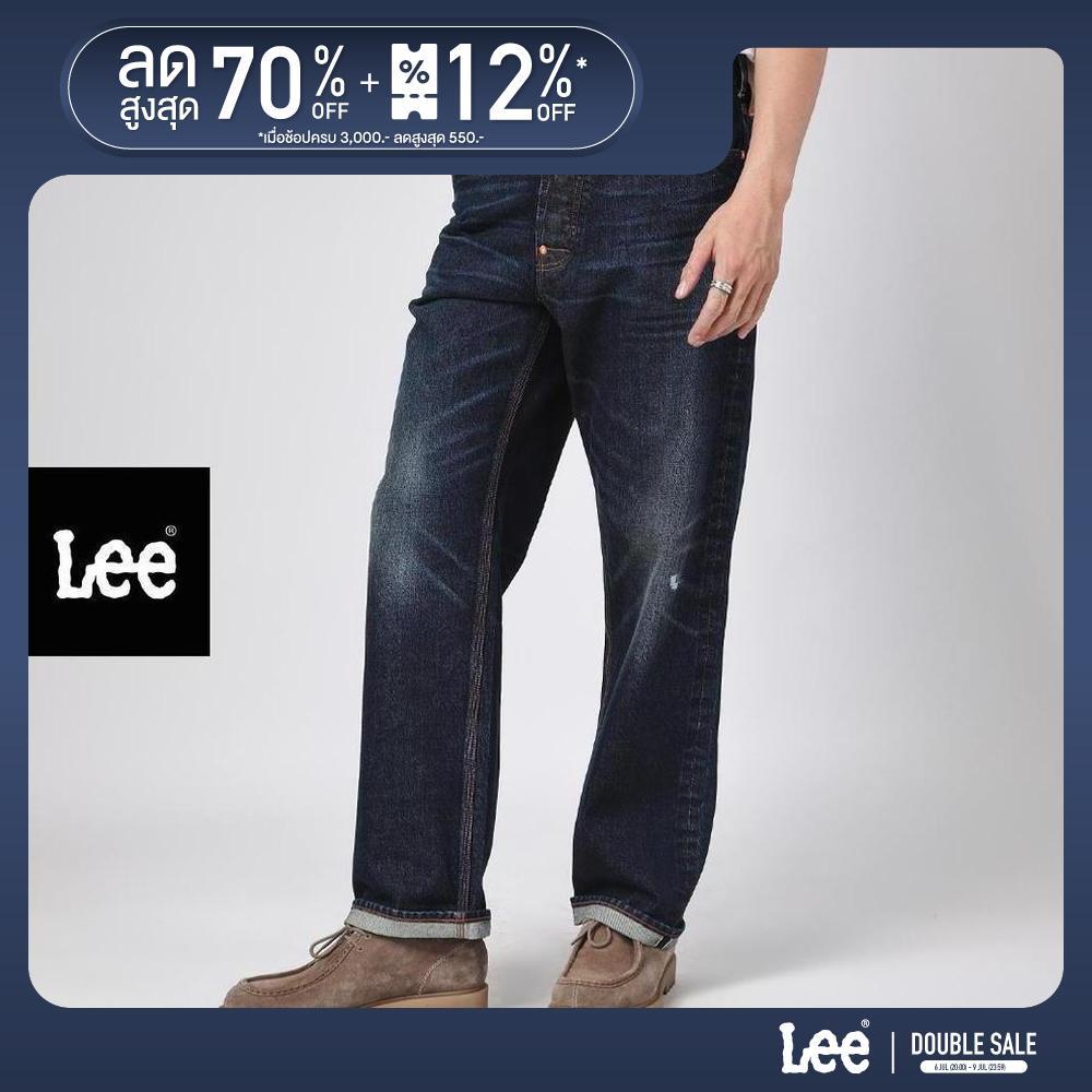 LEE กางเกงยีนส์ (ริมน้ำเงิน) Selvedge 3 years Wash Jouney คอลเลคชั่น 101 เอวสูงทรงกระบอก รุ่น LE S126MRETN02 สียีนส์เข้ม