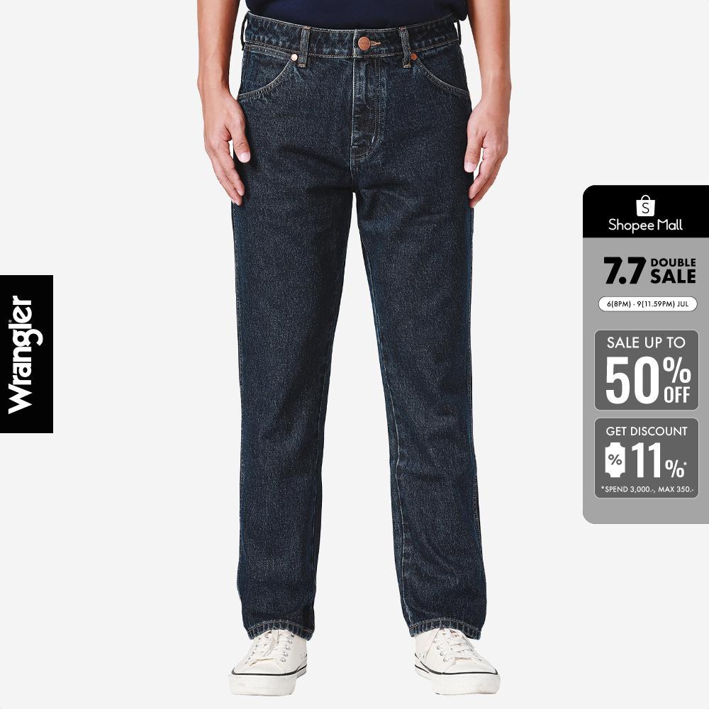 WRANGLER กางเกงยีนส์ผู้ชาย เอวกลาง ทรงตรง รุ่น WR F525MGREF45 สีดำ