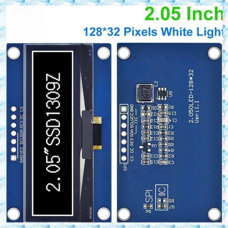 [RQMU] สําหรับจอแสดงผล OLED 2.05 นิ้วที่รองรับ 128x32 โมดูล LCD SSD1309 Controller อินเทอร์เฟซ SPI