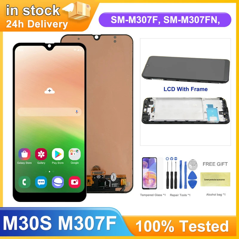 M30S จอแสดงผลกรอบสําหรับ Samsung Galaxy M30s จอแสดงผล Lcd Touch Screen Digitizer Assembly สําหรับ Sa