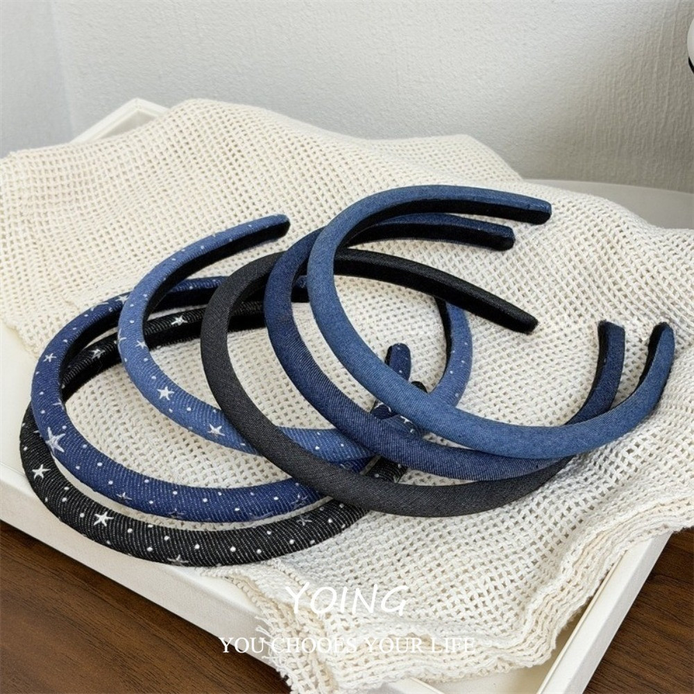 Yoing/สไตล์ใหม่สไตล์เกาหลี Denim Art Star ที่คาดผมแบบบางเครื่องประดับผม