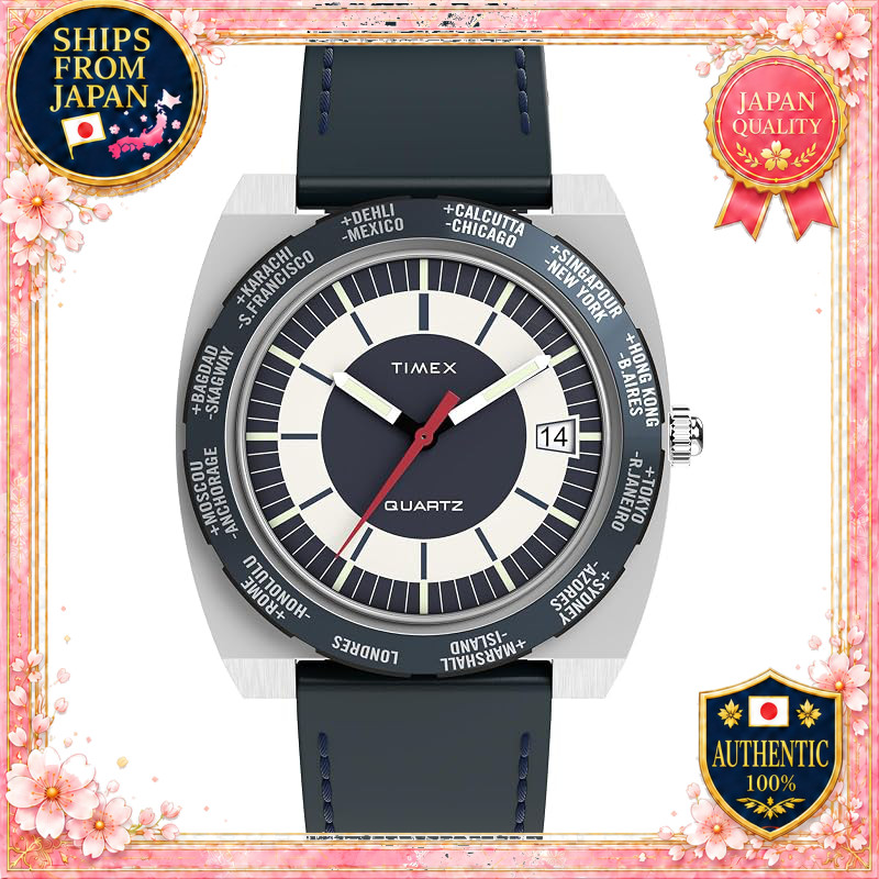 TIMEX Q TIMEX Watch Quartz 5ATM Waterproof Plastic Navy Dial TW2Y31400 Men's