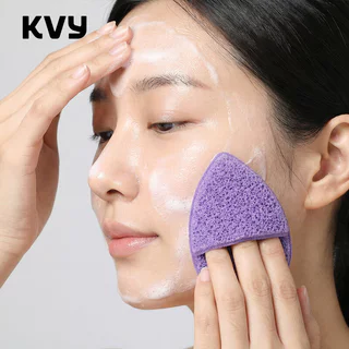 KVY Finger Cot Cleansing Sponges 2pcs #Purple ฟองน้ำล้างหน้า 2 ชิ้น สีม่วง เควีวาย ทำความสะอาดเข้าถึงทุกซอกมุม.