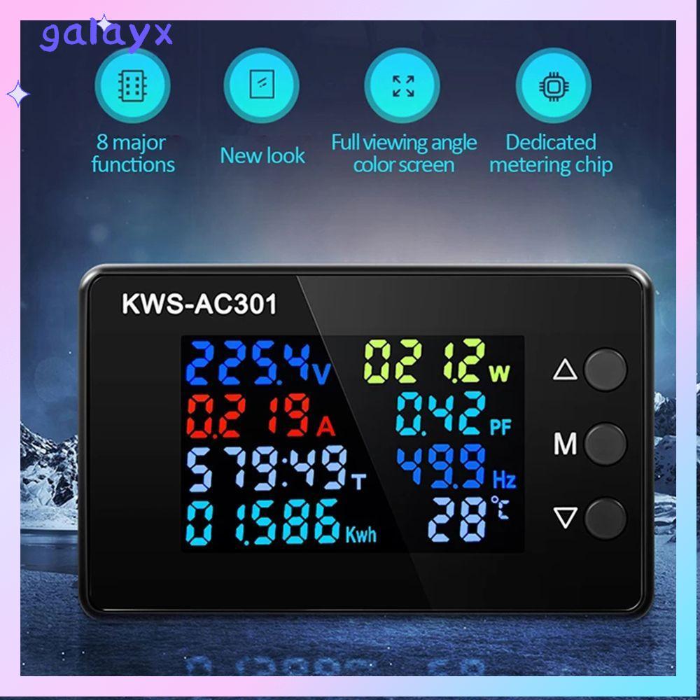 GALAYX โวลต์มิเตอร์แบบดิจิตอลแอมป์มิเตอร์จอแสดงผล LED ความแม่นยําสูง KWS-AC301 Power Energy Meter
