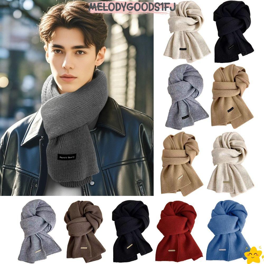 MELODYGOODS1FJ ผ้าพันคอข้าม,ผ้าพันคอถักทําด้วยผ้าขนสัตว์ข้น,ผ้าผูกคอห่อสีทึบผ้าพันคอคอหญิง