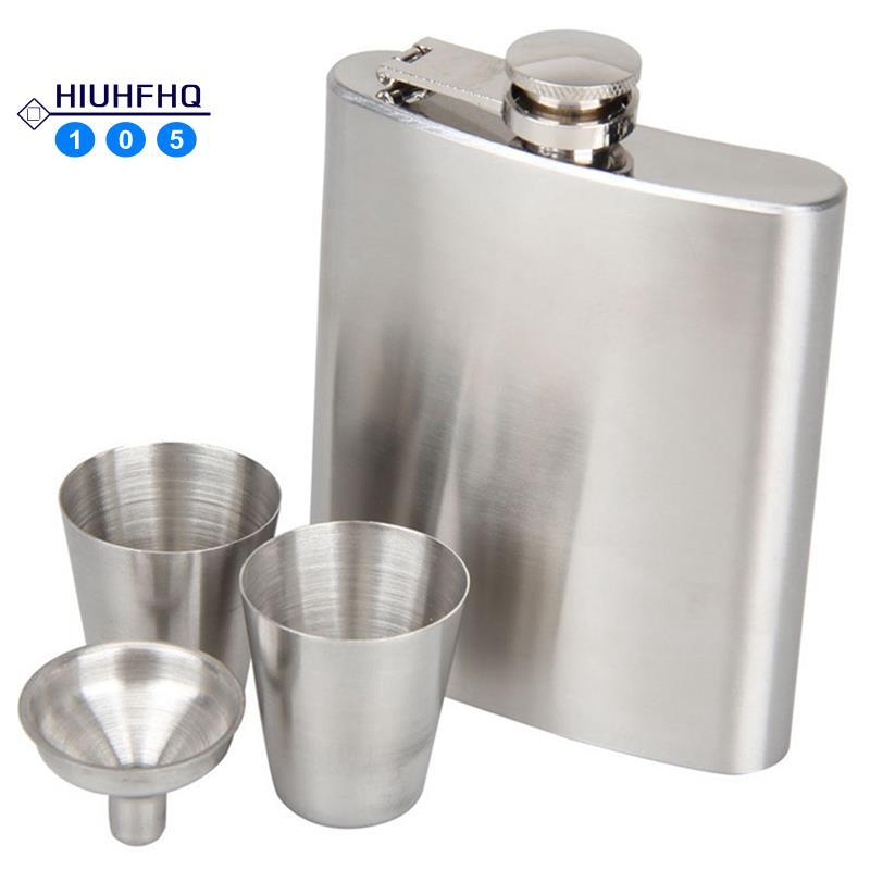 Hiuhfhq106Stainless Steel Hip Flask สําหรับสุรา Whisky Cap ช่องทาง Drinkware เครื่องดื่ม Hip Flask M