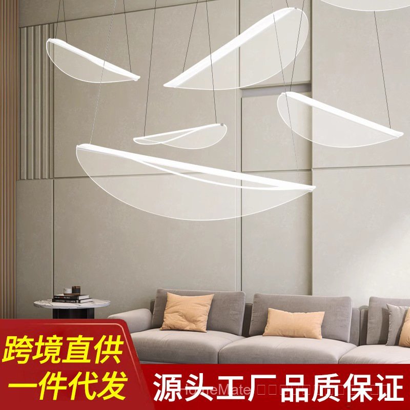 Italian-style light luxury leaf pendant light for dining room, designer's showroom, clothing store, 