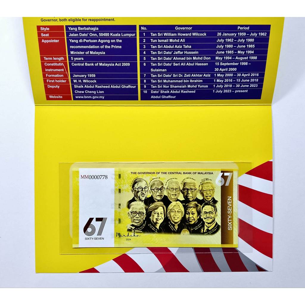 67th MERDEKA 2024 Years Fantasynote UNC Random Number พร้อมโฟลเดอร์
