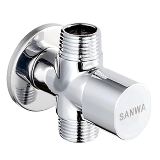 SANWA ก๊อกติดผนัง สต๊อปวาล์ว 1-2 ทาง/แบบสวมสายยาง/ติดผนังปลายเรียบ (วาล์วเปิด-ปิดน้ำเซรามิค) ซันวา เจ็ท ขนาด 1/2″(4 หุน)