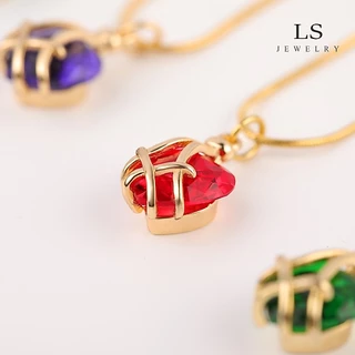 jewelry สุภาพสตรีสร้อยคอทองคำ 18k จี้ทองดีไซน์วินเทจลูกปัดสีแดงของขวัญปาร์ตี้ 398n
