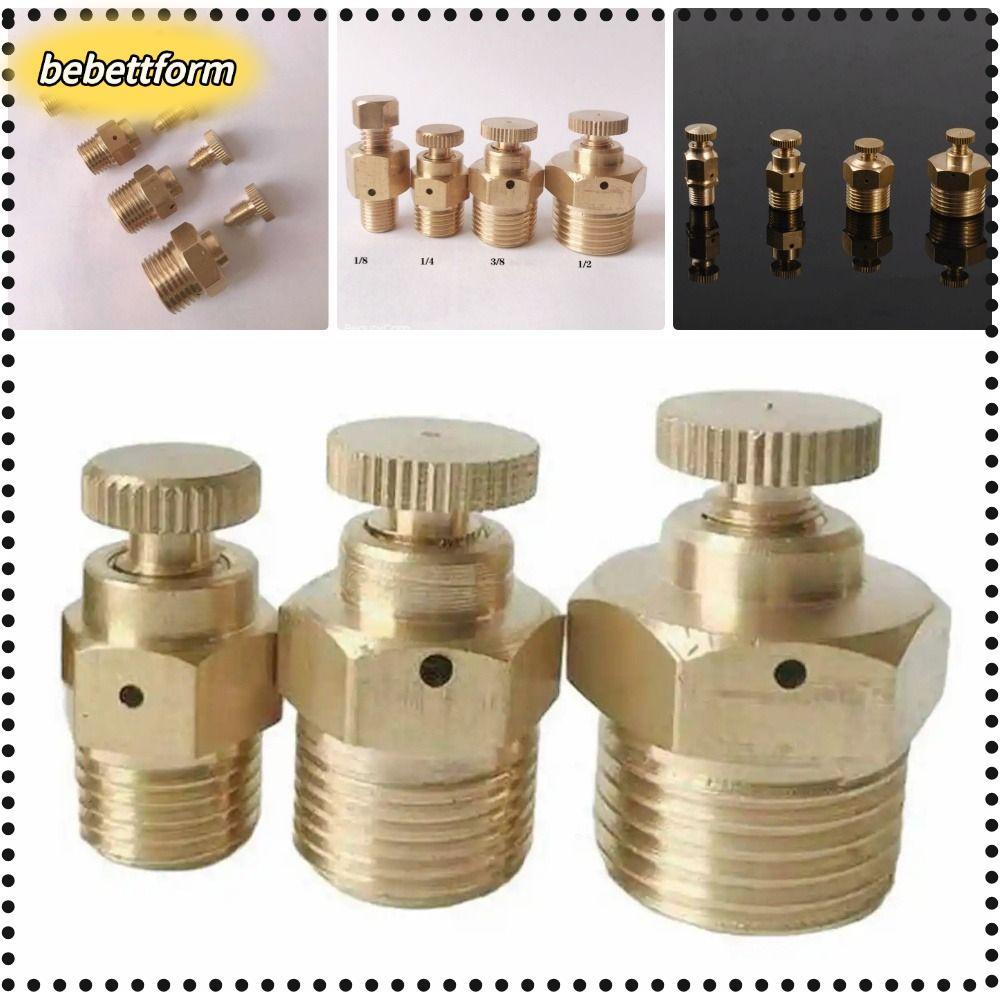 BEBETTKISS 1 ชิ้น Air Release วาล์ว, 1/8" 1/4 "3/8" 1/2 "BSP Safety Valve หัวฉีด Manual Exhaust Valve, สําหรับความร้อนระบายอากาศ PN 1.6 Mpa ชาย Thread Vent Valve