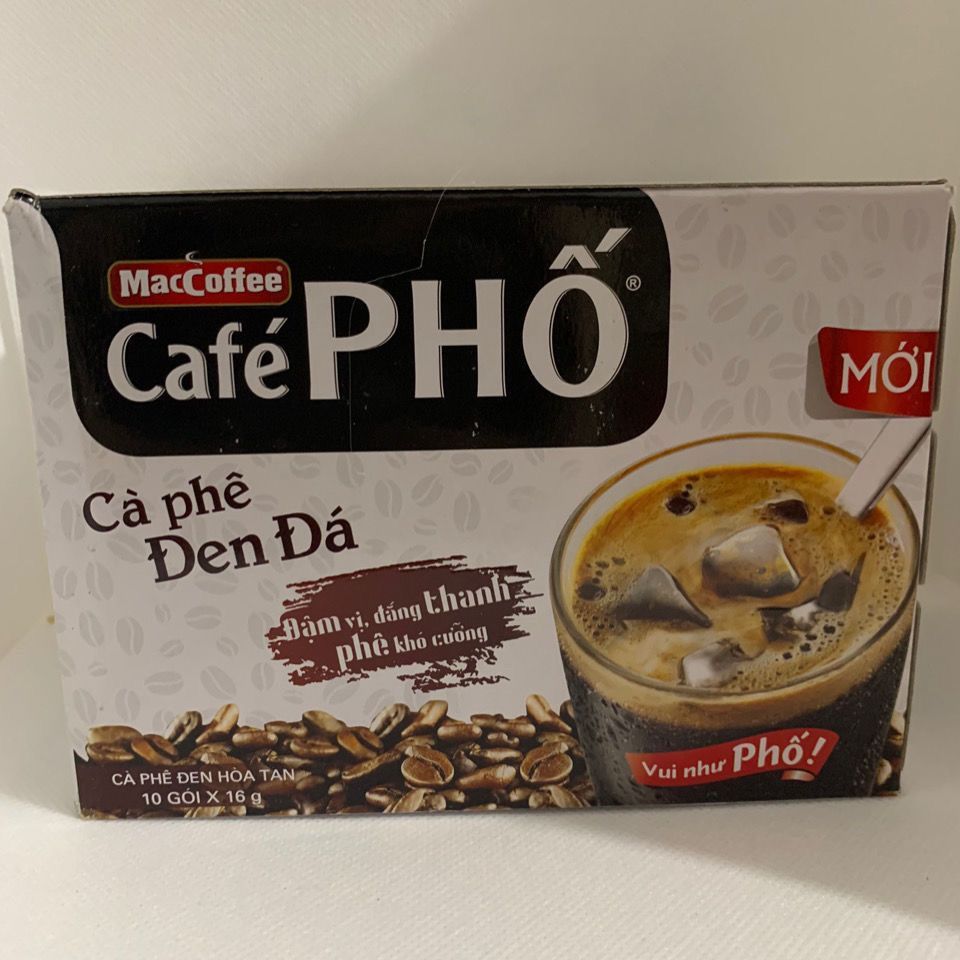 เวียดนาม Coffee cafe pho den da Box 10 ถุง 160g ผงกาแฟสําเร็จรูปของว่างสีขาว260715