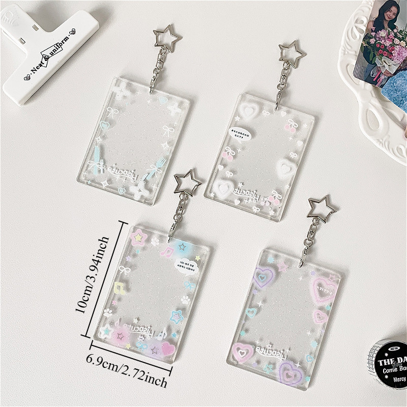 พวงกุญแจเคสการ์ด เฟรมการ์ด วัสดุอะคริลิกใส ลายหัวใจดาว ใส่บัตร 3 นิ้ว มีพวงกุญแจดาวน่ารัก Kpop สายวาย รูปที่ 9