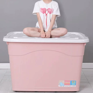 กล่องเก็บของ กล่องใส่ของ ลังพลาสติก มีล้อและตัวล็อค เก็บของได้เยอะ รอกที่ได้รับการปรับปรุงใหม่เพื่อการเคลื่อนไหวที่ง่าย