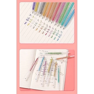 Glitter pen 12 แท่ง ปากกากลิตเตอร์ มีกากเพชร ปากกาเจล