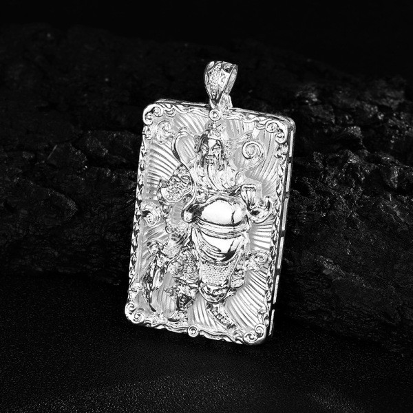 | 【สร้อยไปทะเล】 | ☁จี้ Peace God of Wealth Guan Gong จี้ผู้ชาย Silver-Plated Guan Yu สร้อยคอ First-H