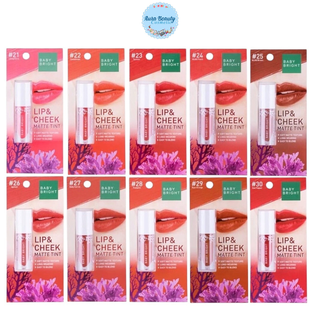 เบบี้ไบร์ท สีใหม่ ลิปแอนด์ชีค แมทท์ทินท์ Baby Bright Lip&Cheek Matte Tint 2.4g ลิปชีค
