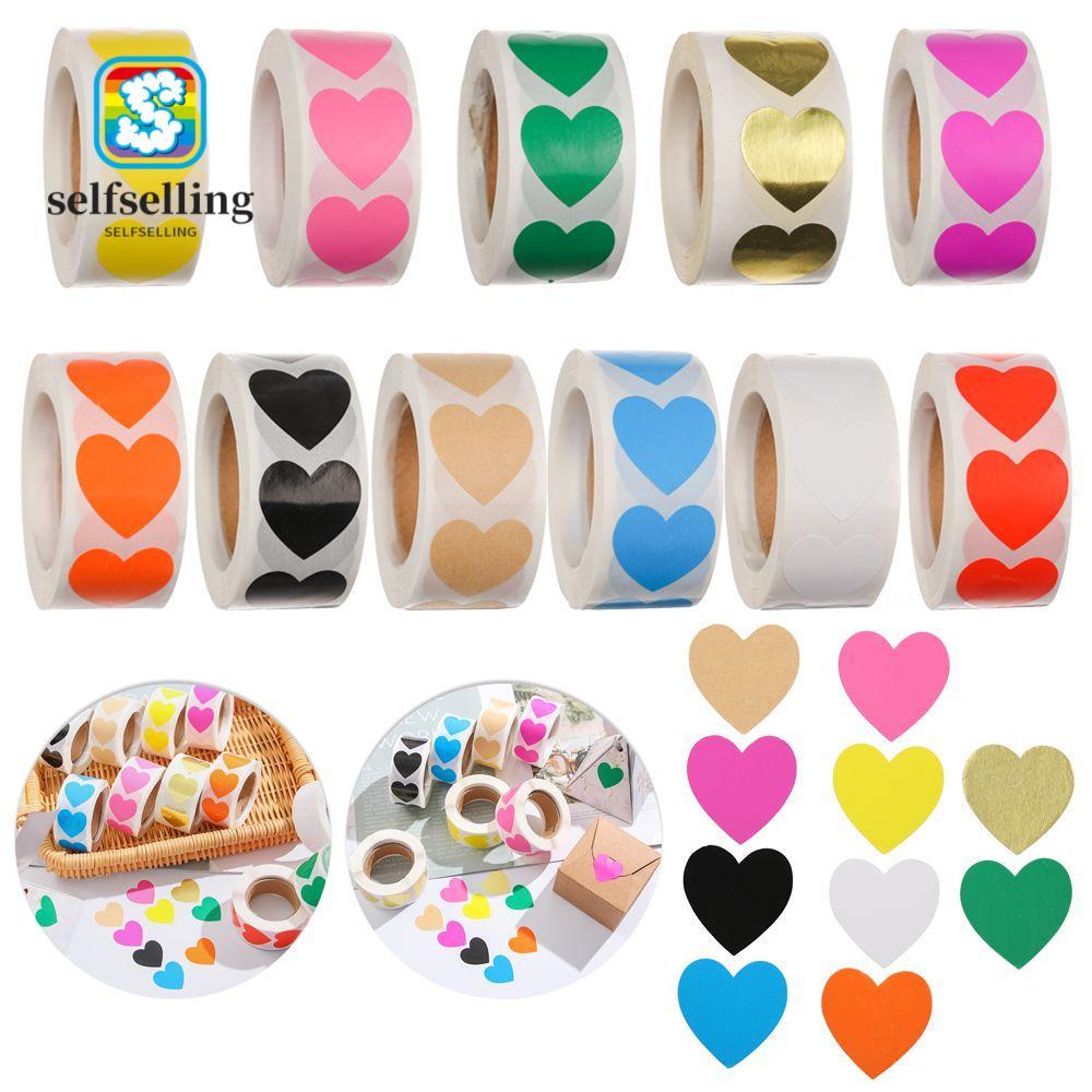 ตัวเอง 500 ชิ้น Love Heart Shaped แพคเกจป้ายเครื่องเขียนของขวัญบรรจุภัณฑ์ Scrapbooking