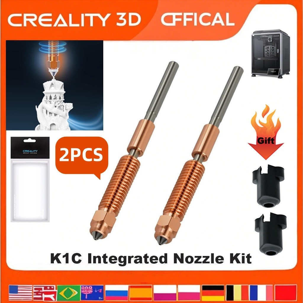 2PCS Creality K1C Nozzle Kit Unicorn Quick Swap Nozzle 0.2-1.0MM for K1C/K1 Max/Ender-3 V3/V3 Plus 3