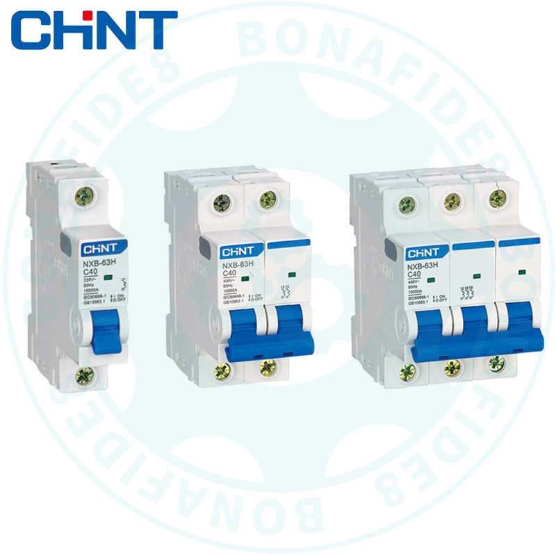 CHINT เซอร์กิตเบรกเกอร์ 10kA Type C, Sub-breaker Cuve C, Sub-cuit breaker ชนิดติดตั้งราง รุ่น NXB-63