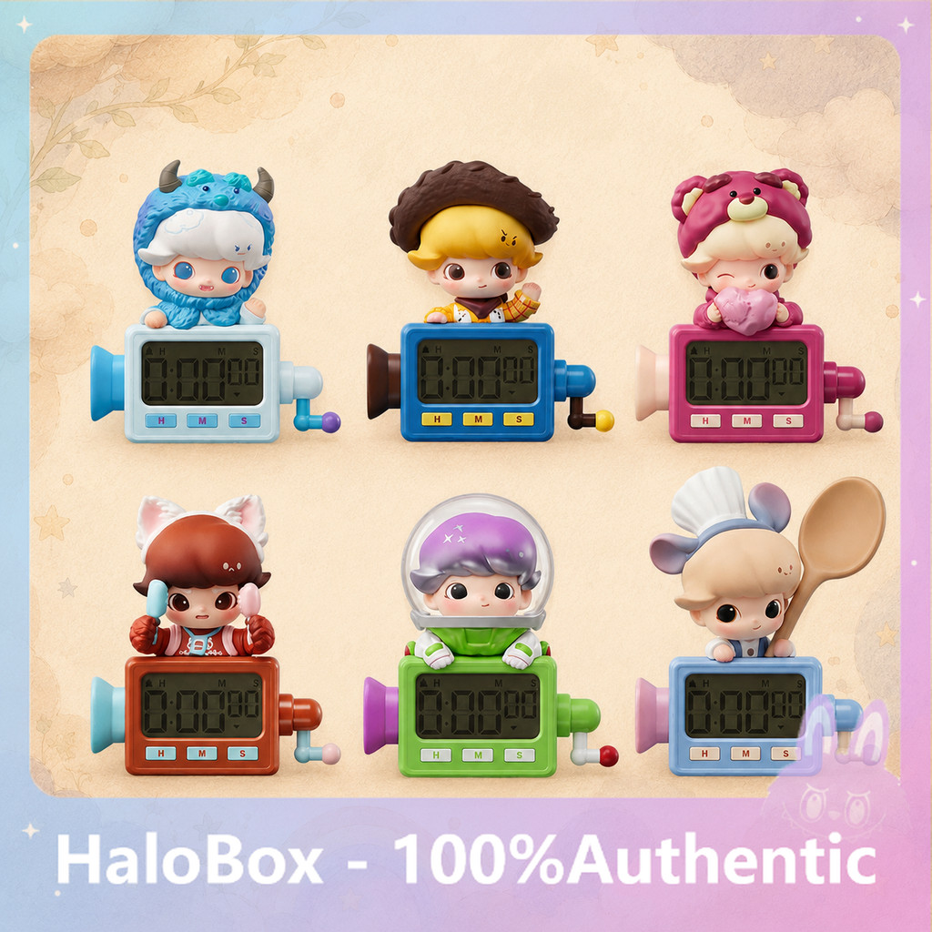 POPMART DIMOO WORLD x PIXAR Joint Series Timer ตู้เย็นสติกเกอร์ Mystery Box ของขวัญเครื่องประดับแท้