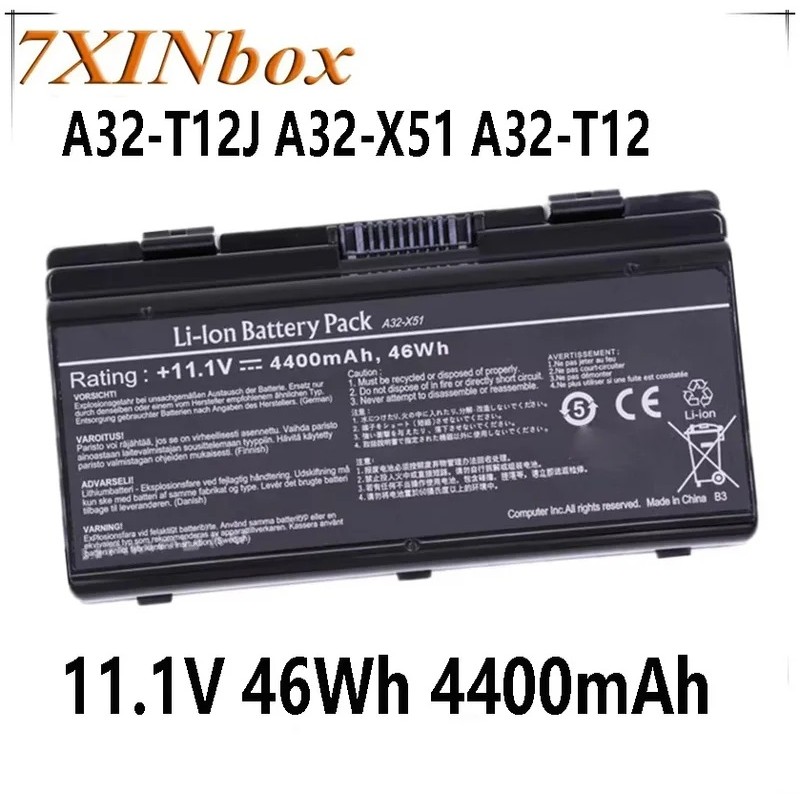 7XINbox A32-T12J A32-X51 A32-T12 11.1V 4400mAh 46wh แบตเตอรี่แล็ปท็อปสําหรับ ASUS X58 X50C X58L X58L