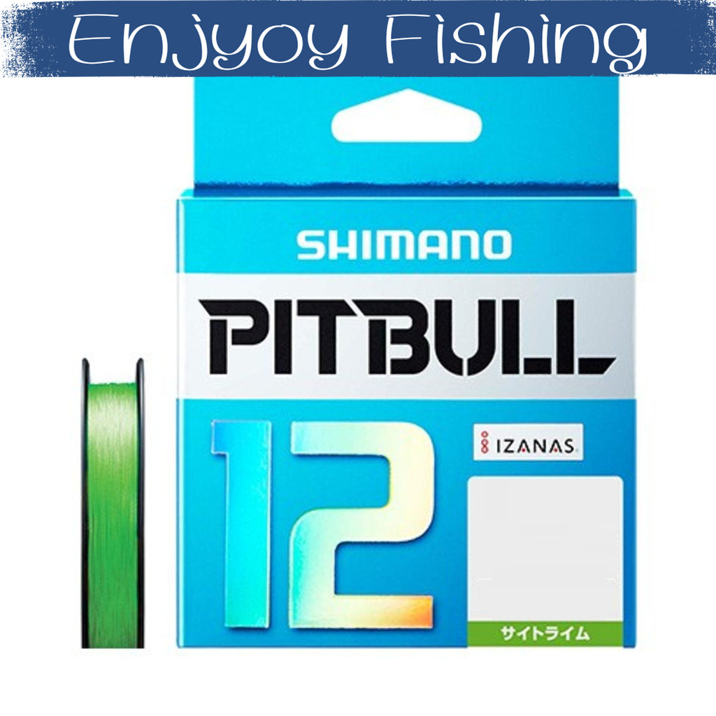สาย PE Shimano Pitbull 12 เส้น ถัก TOUGH CROSS 2 รอกตกปลา 200m ขนาด 1.5 สี Site Lime ความแรง 36.2lb 