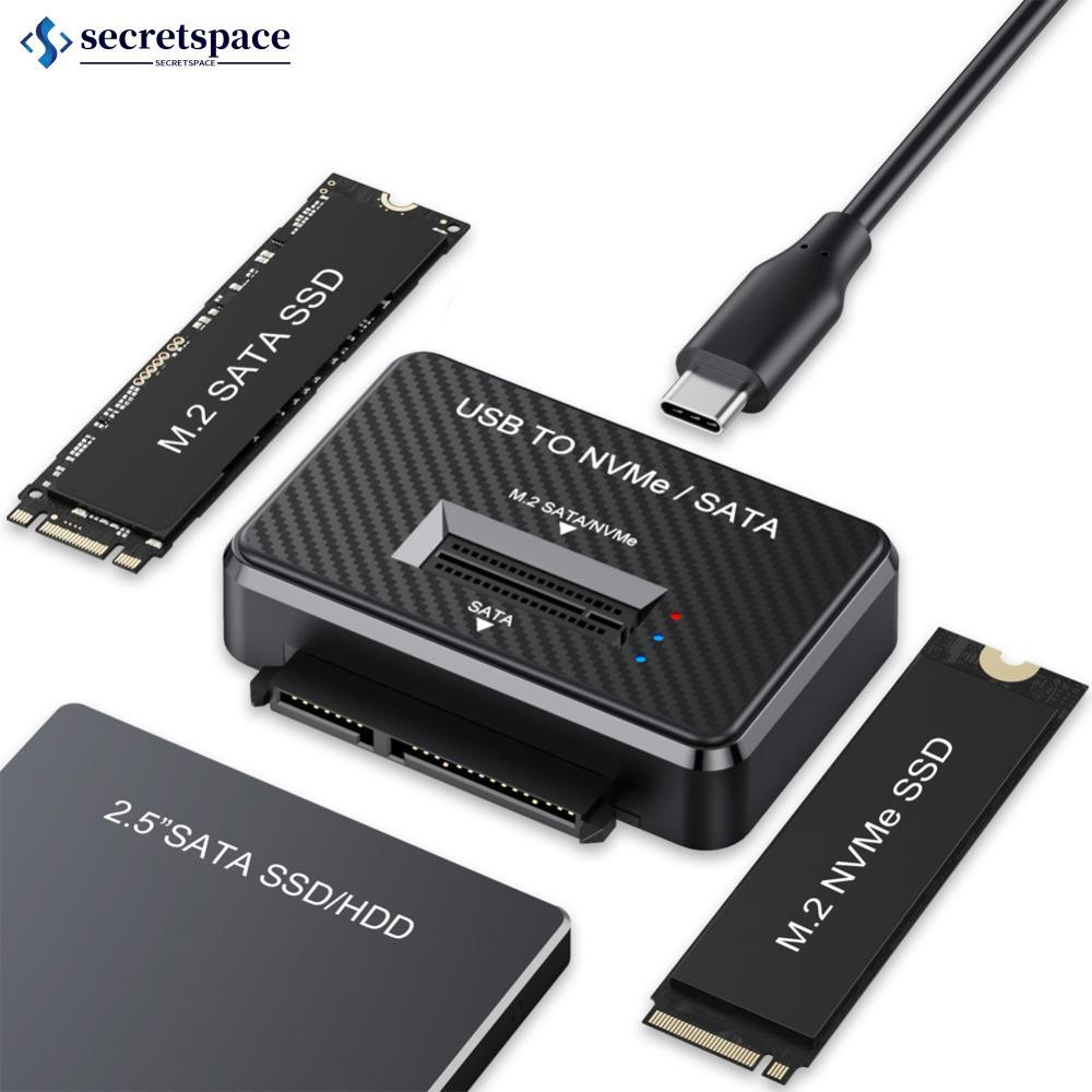 SECRETSPACE M.2 SSD Reader NVMe SATA Dual Protocol USB 3.1 10Gbps ฐานเชื่อมต่อภายนอกรองรับ 2230 2242