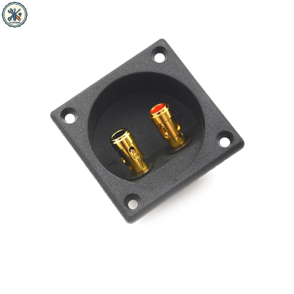 Square Shape Double Binding Post Type กล่องลําโพง Gold Terminal Cup Bla