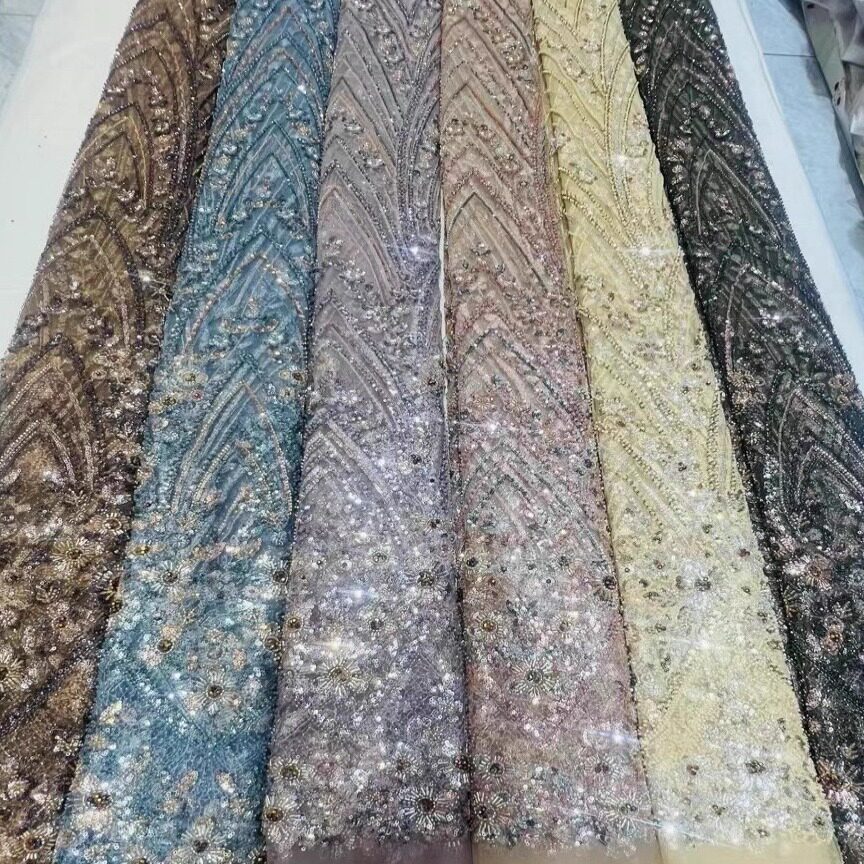 N99ข้ามพรมแดนขั้นสูงสีตําแหน่งลูกปัดเย็บปักถักร้อยเลื่อมดอกไม้สามมิติเย็บปักถักร้อยผ้ากอซเสื้อผ้าเสื