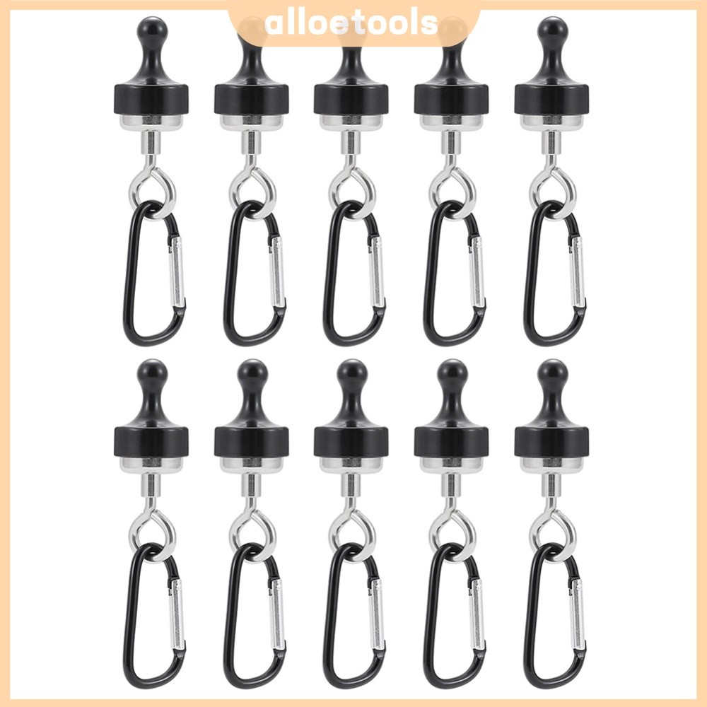 ⚡24ชม.⚡ 10 ชิ้น Camping ตะขอแม่เหล็ก D-Shape Strong ดูด Hook Camping เต็นท์ Carabiner สําหรับเดินป่า