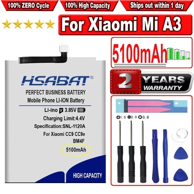 HSABAT 5100mAh BM4F แบตเตอรี่โทรศัพท์มือถือสําหรับ Xiaomi Mi A3 CC9e CC9 CC9 E Mi9 Lite MI 9 LITE