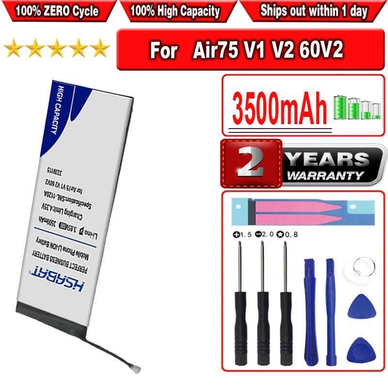 HSABAT 3500mAh 3339115 แบตเตอรี่สําหรับหลายสากล NuPhy Air75 V1 Air60 Air96 V2 60HE แป้นพิมพ์เครื่องก