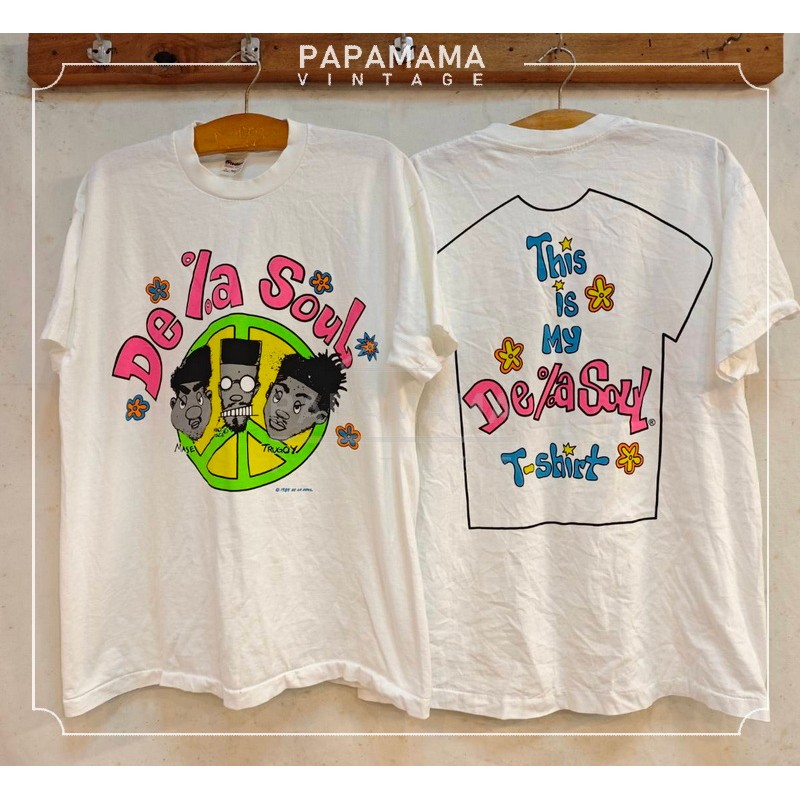 De La Soul 3 Feet High and Rising - Flower เสื้อวินเทจ เสื้อHipHop papamama vintage shirt