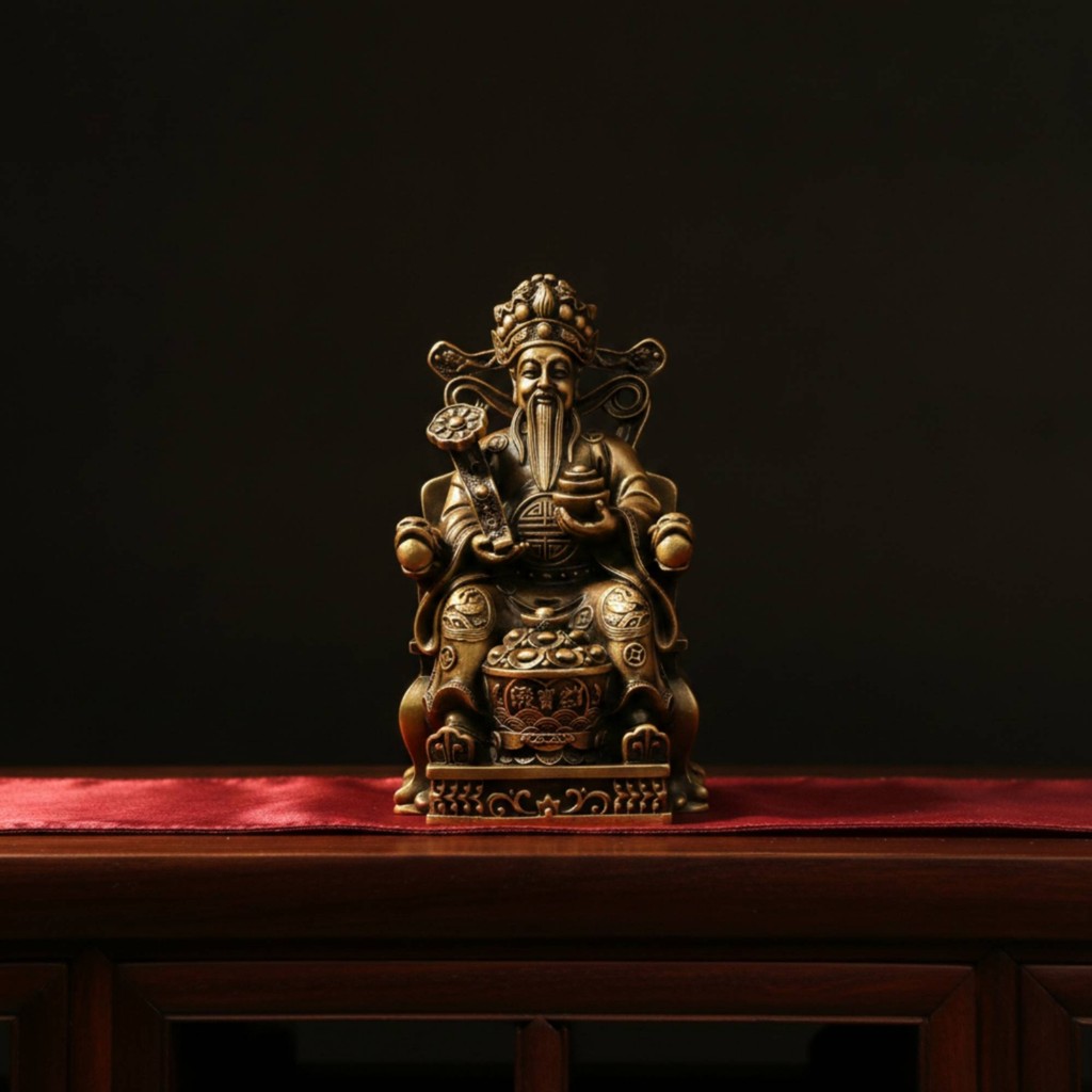 จีนความมั่งคั่ง Deity ตุ๊กตารายละเอียดทองเหลือง Deity ตุ๊กตาเครื่องประดับ Gold Prosperity สําหรับนัก