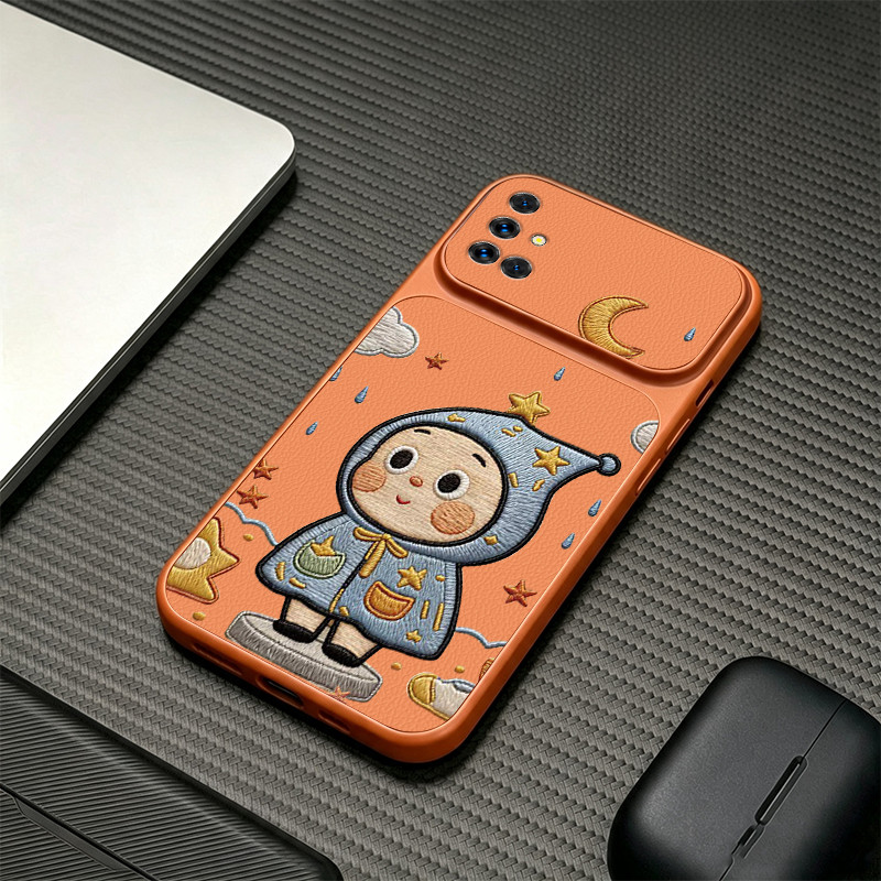 เคสสําหรับ SAMSUNG a51 a71 a31 4G เคสโทรศัพท์ Softcase ซิลิโคนกันกระแทกปกดีไซน์ใหม่ความงามน่ารักการ์ตูนสีส้มสําหรับสาว KNCXX1