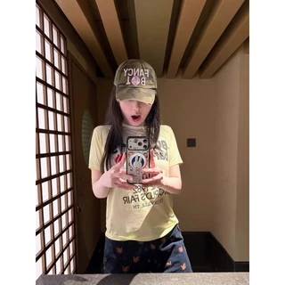 ❤ 🧵 🇰🇷 W10359 Everyday Tee ที่หยิบมาใส่ได้ทุกวัน เสื้อยืดลายกราฟิกวินเทจ ดีไซน์เรียบ แฟชั่นเกาหลี TAG WG.WE 🧡