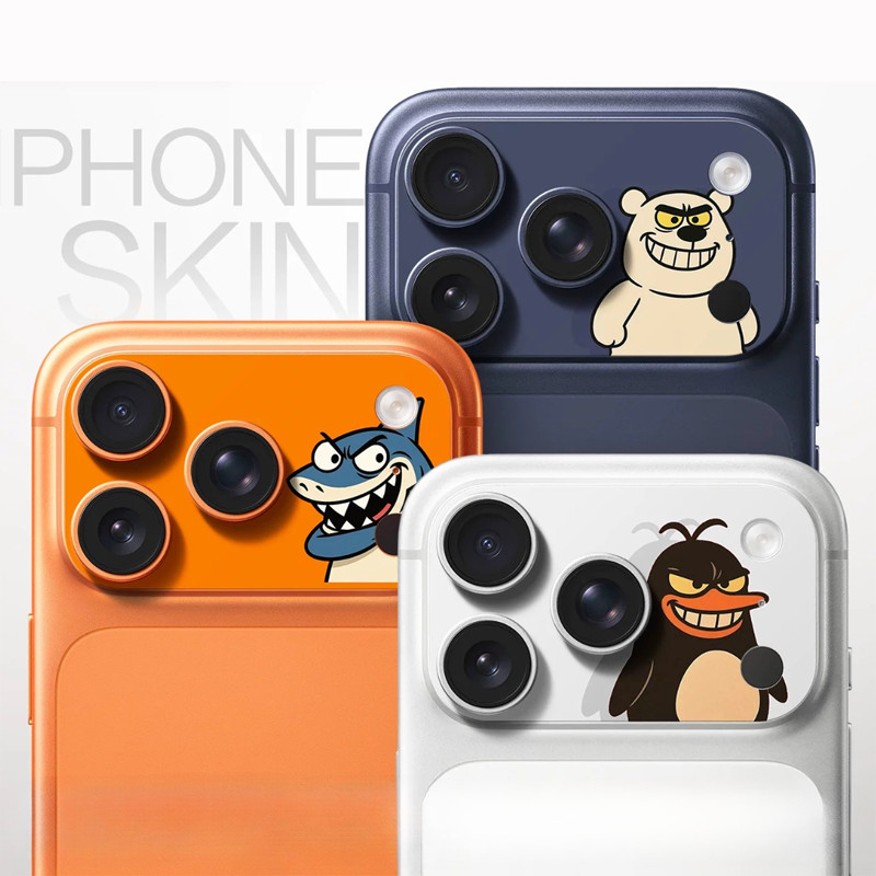 สําหรับ iPhone 17 Pro/17 Pro Max สัตว์น่ารัก Micro Frosted พิมพ์สติกเกอร์กระดาษนุ่ม, ป้องกันลายนิ้วมือ, ตกแต่งกล้องฟิล์ม, ทนต่อการสึกหรอ, ป้องกันรอยขีดข่วน
