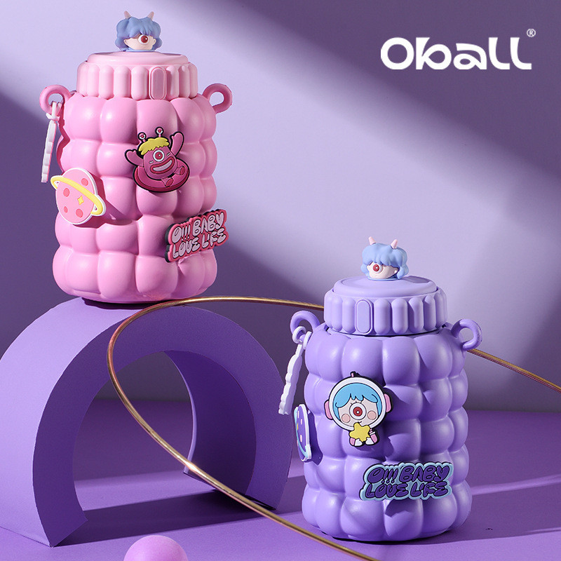 แก้วการ์ตูนดีไซน์สวยงามรุ่นใหม่ของ OBALL, แก้วน้ำสแตนเลส 316, แก้วลายฟองน่ารัก, เก็บอุณหภูมิสำหรับเด