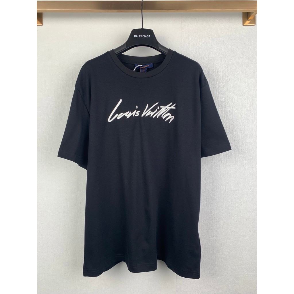 LOUIS VUITTON/LV/2026 ต้นฤดูใบไม้ผลิสไตล์ใหม่เสื้อยืดแขนสั้นชายหญิงคู่หลวมขนาดใหญ่สีคมชัด Raglan แขน