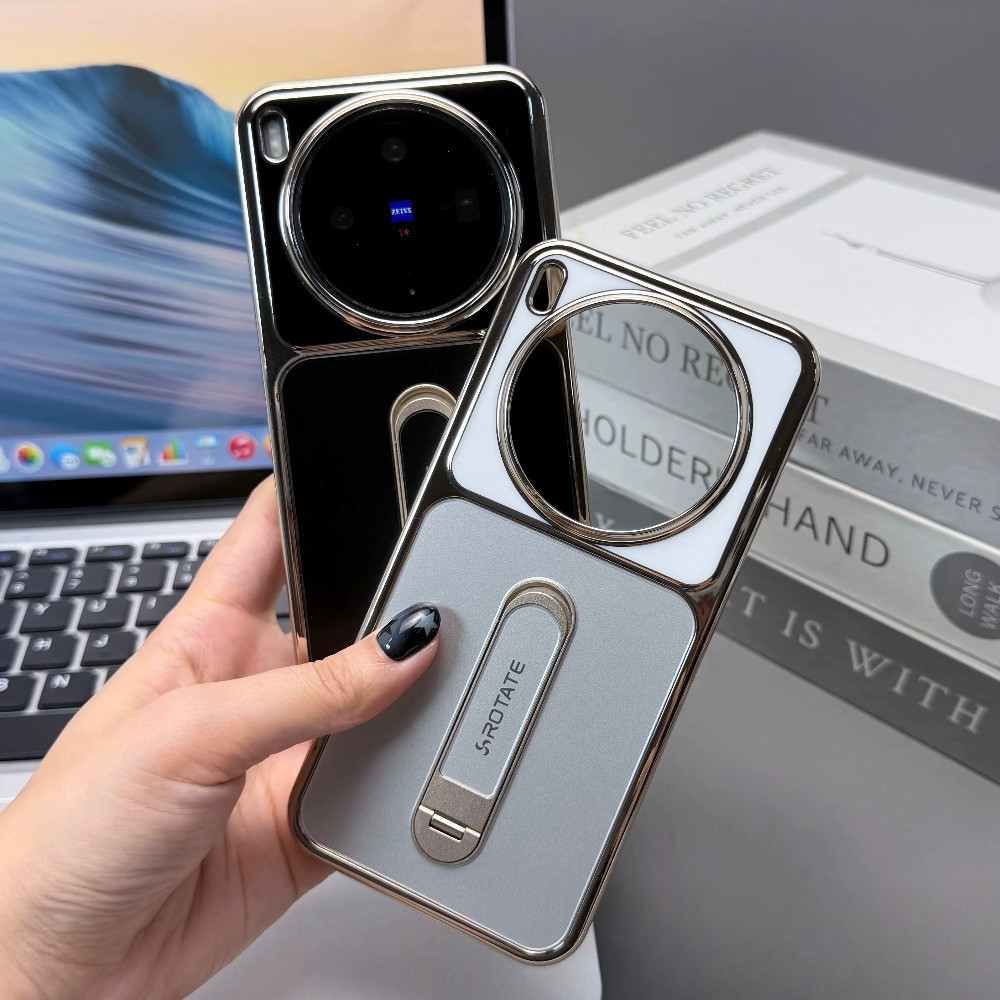 หรูหราไฟฟ้าเคสโทรศัพท์สําหรับVivo X300 X200 Ultra/Pro X300S X200Sหมุนวงเล็บโลหะฝาครอบป้องกันHigh end PC hard shell